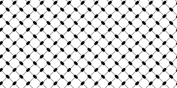 Traditional keffiyeh or shemagh pattern. Palestinian head scarf print. Geometric fabric texture. Classical arabic cloth background. Vector graphic illustration.