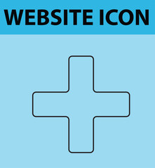 Obraz premium Cross icon for medical or close