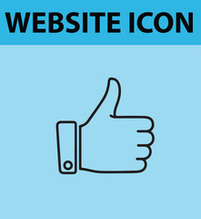 Fototapeta premium Thumbs up icon for approval and like