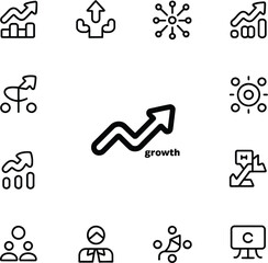 Business growth and strategy with charts and abstract , business, growth, strategy, set, collection, charts, 