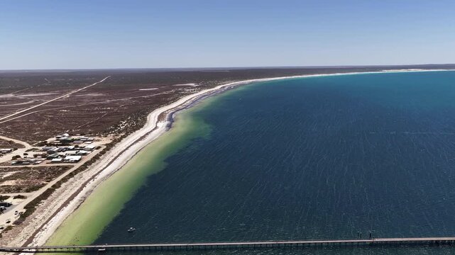 Fowlers Bay, South Australia &ndash; 4K aerial drone view of Great Australian Bight coastline, turquoise ocean, sand dunes, white sand beach and limestone cliffs