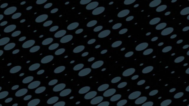 Abstract dark background with repeating diagonal pattern of small blue oval shapes.