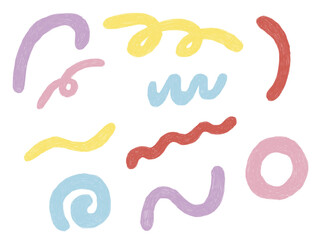 手描きあしらいセット　模様　パターン　リボン