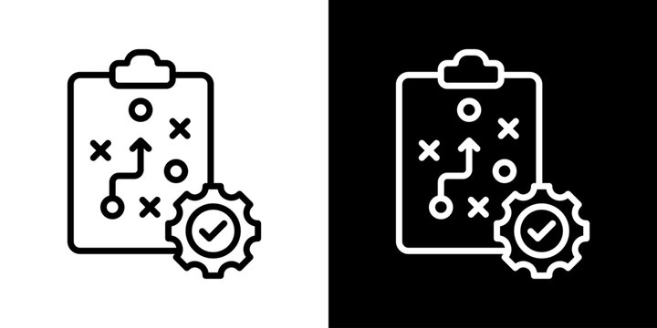 Execution Plan Icon Of Line Black And White Style