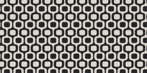 Ipanema sidewalk pattern with cobblestone texture. Leblon beach boardwalk in Brazilian Rio de Janeiro. Repeating print with optical illusion in Portuguese pavement style. Vector illustration.