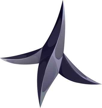 Corsair pirate cartoon caltrop spike weapon computer game icon. Medieval military accessory videogame isolated object, pirate weapon gaming vector icon. Corsair antique caltrop spike game cartoon item