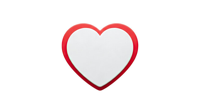 Red and White Heart Shape with Textured Center