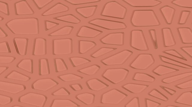 Abstract orange glowing organic cellular mesh pattern on black background motion loop