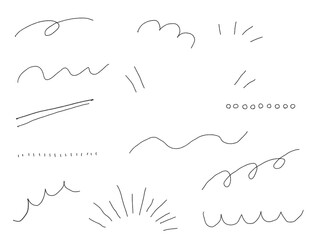 手描きあしらいセット　ライン　模様　鉛筆