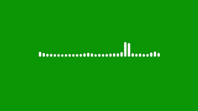 Sound wave audio spectrum animation, white cartoon doodle audio sound wave, podcast sound waves for online audio streaming, minimal music sound wave icon animation on a green background. 4k video