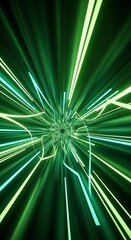 Obraz premium Green Light Speed - A Hypnotic Journey Through Time and Space.