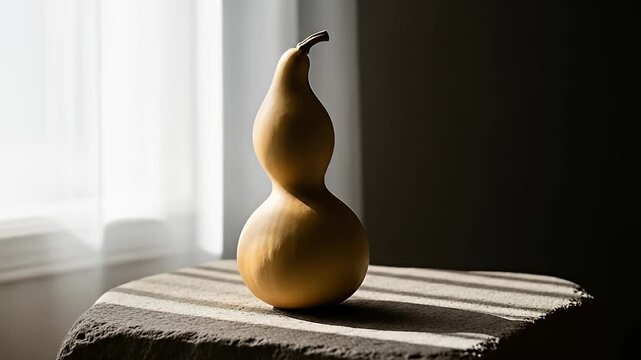 Still Life with Gourd - A Study in Light and Shadow.