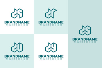 Letters DQ DR DS DU DY Geometric Logo Set, for QD RD SD UD YD initials