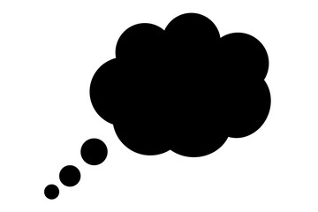 vector black Think bubble icon clipart isolated on transparent background. 