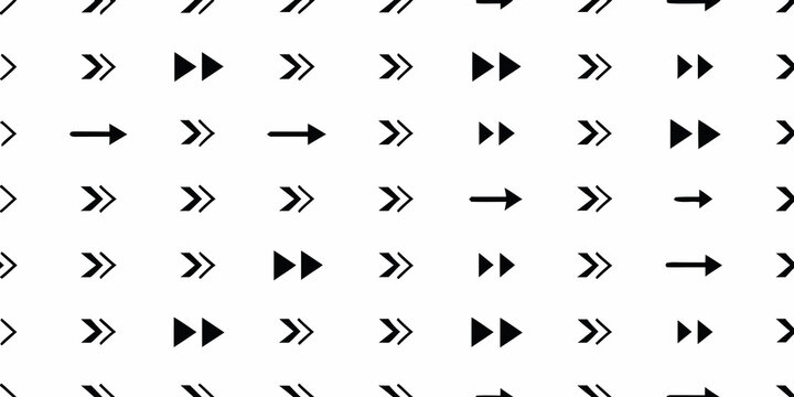Black arrow patterns repeating on a white background geometric design and abstraction