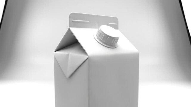 Blank White Cardboard Milk Carton with Folded Top beverage container