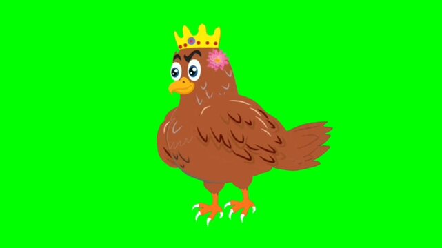 funny eagle character on green background