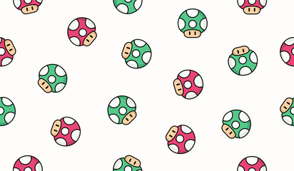 Cute mushroom pattern background vector design