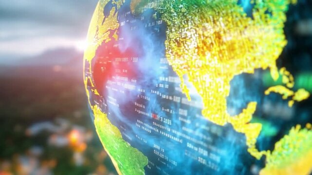 Global Connection: A vibrant globe showcases interconnectedness and the exchange of ideas, technologies, and information across continents.