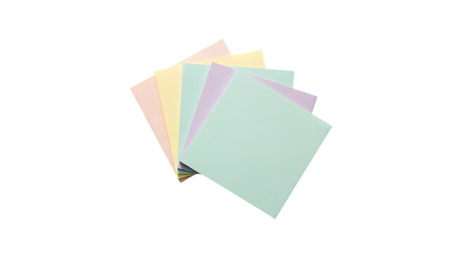 Four sheets of white paper isolated on transparent background