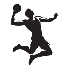 Obraz premium beach volleyball jump vector silhouette clip art logo design illustration. abstract volleyball icon collection 