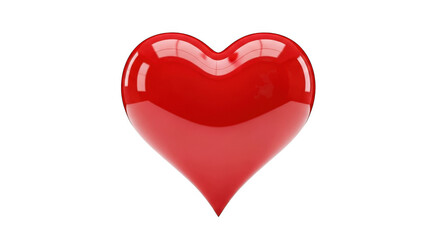 Shiny red heart symbol isolated on transparent background