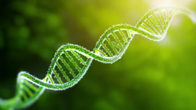 DNA Helix: Illustrating the intricate beauty of the DNA helix, this image showcases the building block of life against a vibrant, organic backdrop.