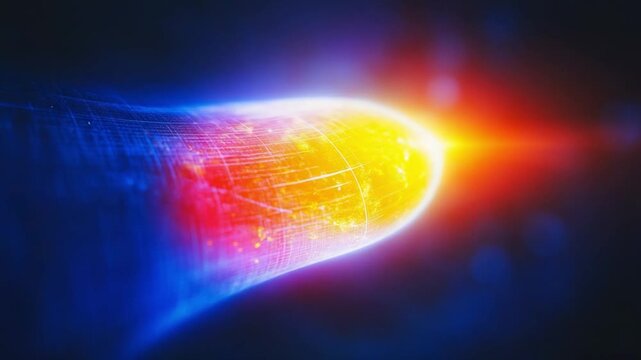 Celestial Explosion: A captivating visual of a celestial explosion, where vibrant colors of yellow, red, and blue blend seamlessly, radiating energy and power.