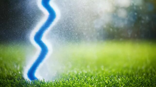 Water Sprinkler on Lawn: A refreshing scene of a sprinkler watering a vibrant green lawn. The water droplets create a beautiful arc, revitalizing the grass and adding freshness. 