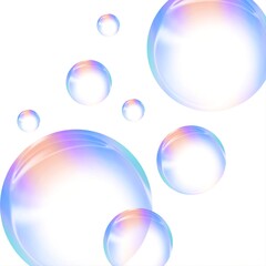 soap bubbles on blue background