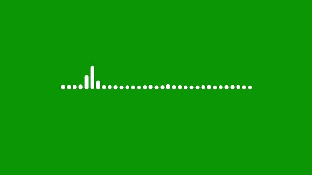 Sound wave audio spectrum animation, sound waves equalizer and audio frequency signal, white cartoon doodle audio sound wave, modern audio spectrum sound wave animation on a green background. 4k video