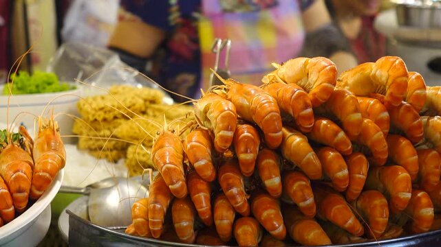 local foods at market in saigon, vietnam 