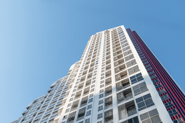 Bottom up view condominium building