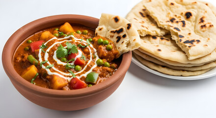 Classic Home Style South Asian Vegetable Curry with Roti