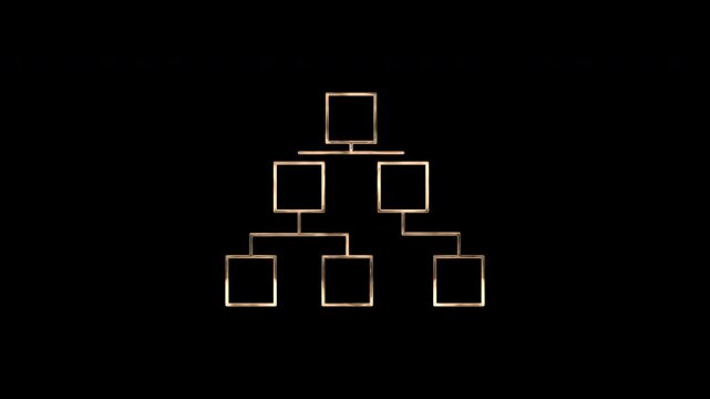 Animated algorithms icon hierarchy flowchart structure network diagram organization ideal for business presentations, data visualization, and organizational planning.