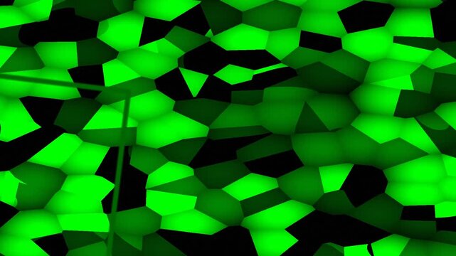 Abstract green geometric shapes background with dark areas.