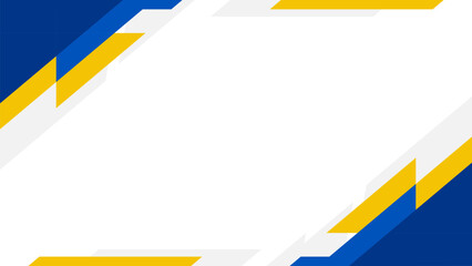 Professional abstract background with blue and yellow angular lines forming a corner frame. Ideal for presentations, brochures, posters, and business communication. © BoBloob