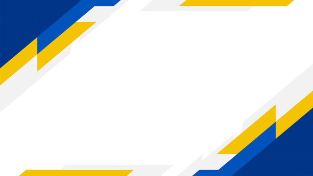 Professional abstract background with blue and yellow angular lines forming a corner frame. Ideal for presentations, brochures, posters, and business communication.