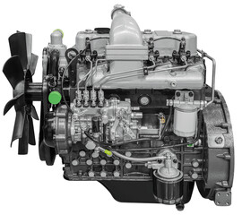 Black diesel  tractor engine
