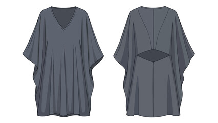 Modern fluid garment design with distinct v-neck and intricate back cutout detail perfect for fashion design projects and comfortable daily wear