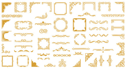 Gold seamless pattern frames borders vintage ornate elegant design vector background © NAZMA
