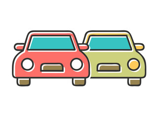 Fototapeta premium Car Icon Line Art Automobile Illustration