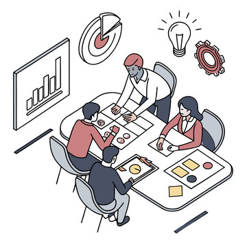 Business Strategy Kickoff Illustration  Clean Vect (2) SVG Icon Vector