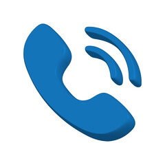 Fototapeta premium 3D Phone Call Receiver Icon with Signal Waves transparent background