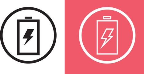 Battery Charge Icon with Lightning Bolt
