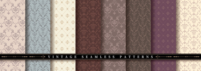 ビンテージシームレスパターンセット