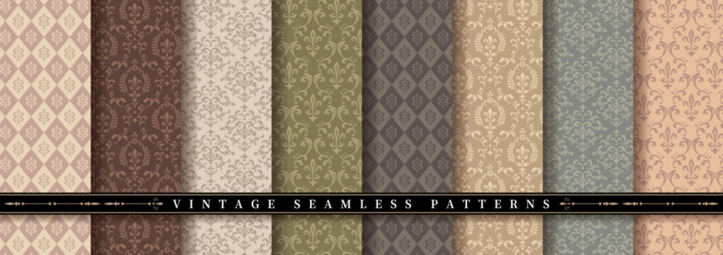 ビンテージシームレスパターンセット