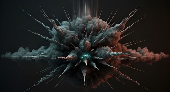 abstract explosion cloud dark background