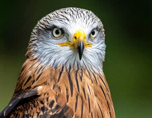 Close-up of a raptor's face with detailed feathers