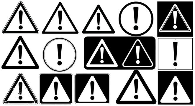 Warning Signs Collection: Alert, Hazard, Caution Icons